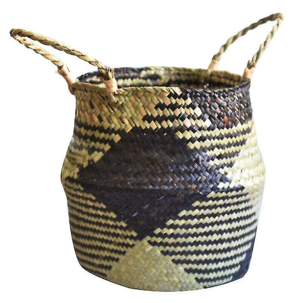 (27*24cm) Seagrass Belly Woven Förvaring Wicker Korg Plant Halm Krukhållare Case Organizer