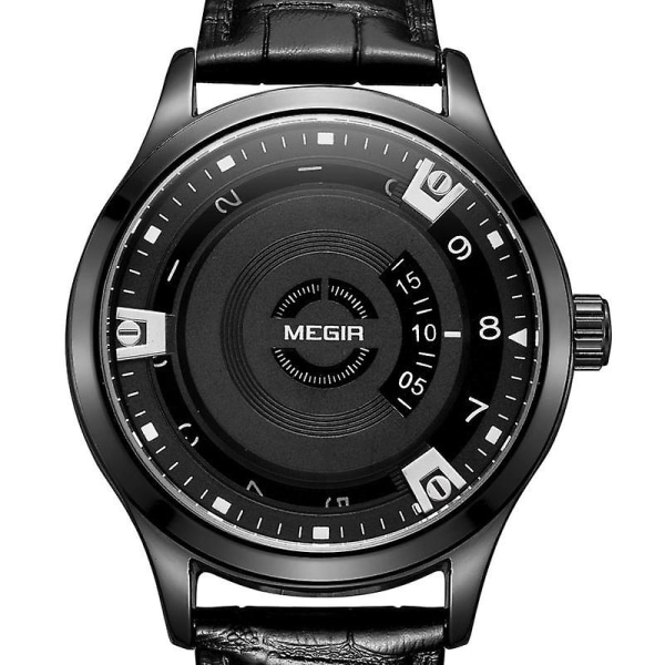 MEGIR MG1067 Mode Casual Män Kalender Funktion Läder Watch Band Quartz
