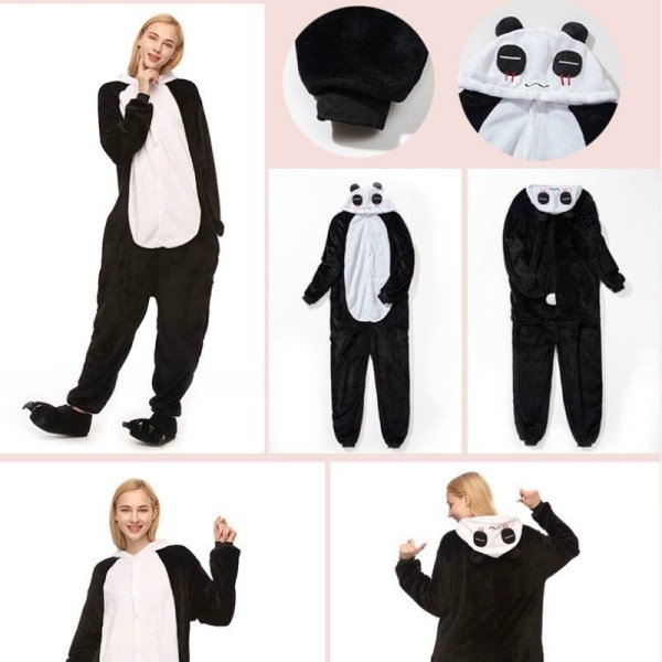 Fancy Cosplay Kostym Onesie Pyjamas Vuxen Nattkläder Panda L L
