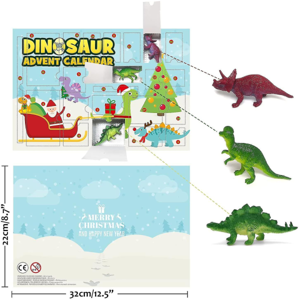 Dinosaurie-adventskalender för pojkar 2023 jul, 24 dagars nyheter presenter, Dino brevpapper, post-it nr