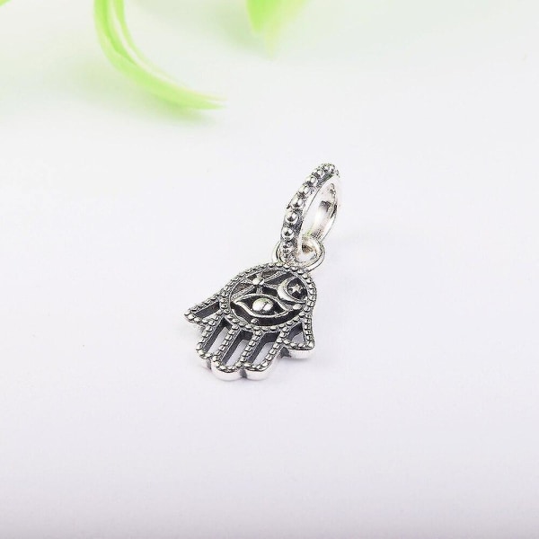 Armband Skyddande Hamsa Hand Dangle Charms 925 Sterling Silver Smycken |Charms