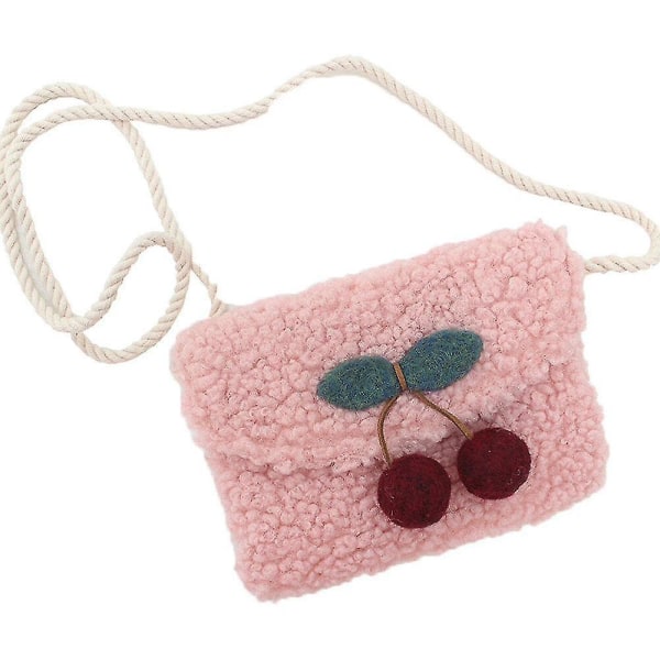 Myntväska och handväska Barnplånbok Kid Crossbody-väska Winter Woolen Cherry Baby Girl Small Change