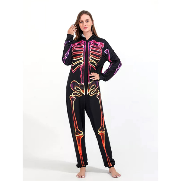 Halloween Skeleton Print Jumpsuit Förälder-Barn Cosplay kostym Mother XL Mother L