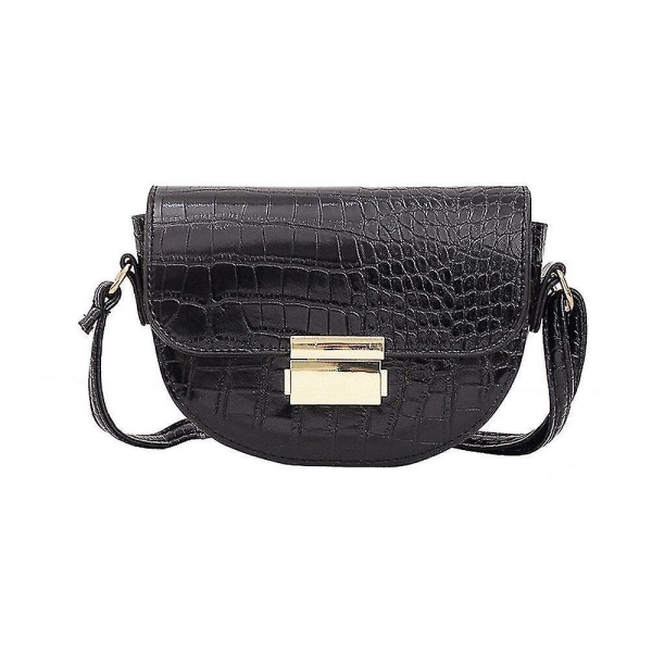 Mode kvinnor Alligator mönster axelsadel? Väska Lady PU Läder Flap Solid Color Messenger