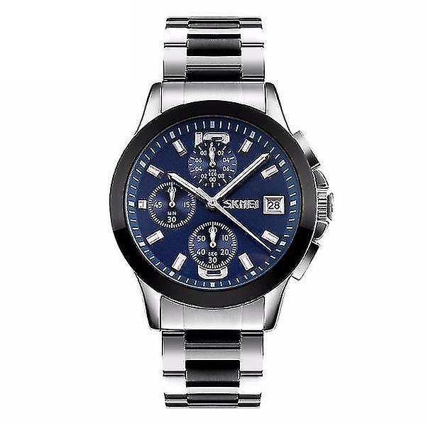 SKMEI 9126 Mode Män Quartz Watch Klassisk Rostfritt Stål Armband Business