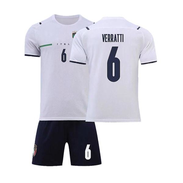 Marco Verratti #6 tröja för herrfotbollslag Fotbollströjor set XS(160-165CM)