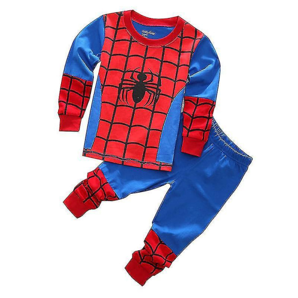 Unisex barn Marvel Dc Superhero Pyjamas Set Pjs Sweatshirt Toppbyxor Sovkläder Red Blue Spiderman