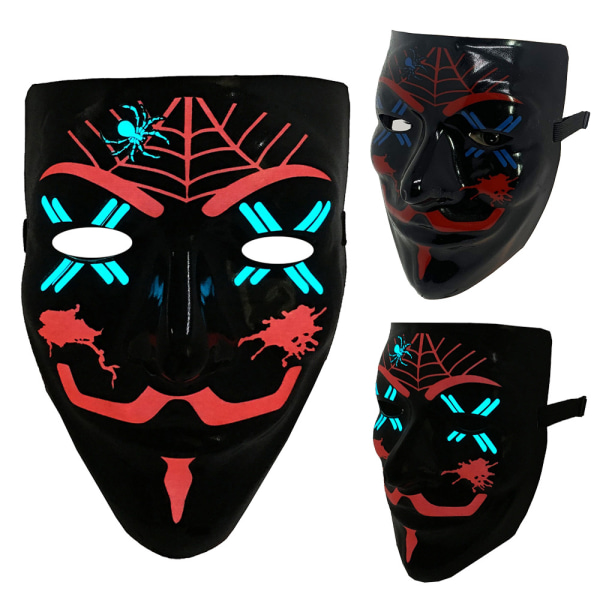 Halloween Mask Kostym Cosplay Led Mask EL Wire Light up