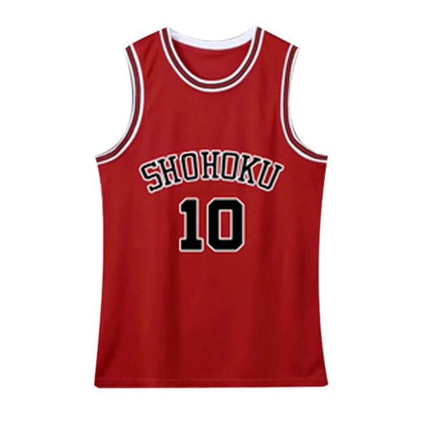 SLAM DUNK cosplay Hanamichi Sakuragi-kostymer och Rukawa Kaede W Red 4XL Red-brown L