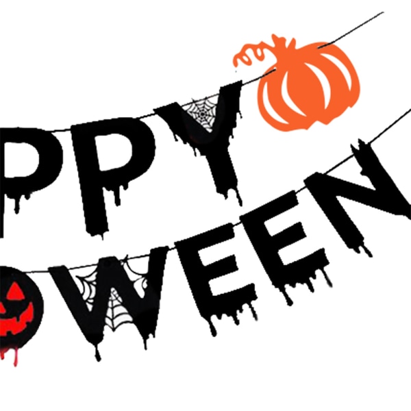 Happy Halloween Banner Pull Flag Cosplay Party Dekor Rekvisita