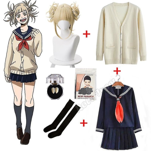 My Hero Academia Cosplay Halloween kostym Anime Boku No Hero Academia Himiko Toga Jk Uniform Sweate 7pcs set