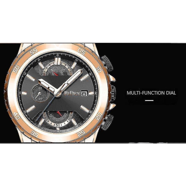BIDEN BD0150 Rostfritt stål Business Style Herr Watch Luminous Display Qu