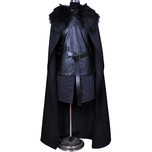 Game Of Thrones Jon Cosplay Kostym Män Fancy Dress Snow Black M L