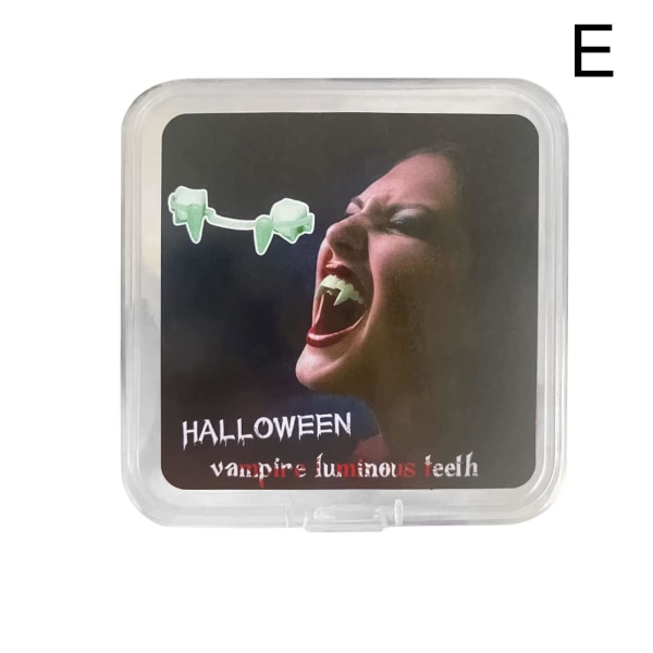 Halloween Teeth Fangs Kostym Lysande proteser Cosplay Rekvisita I0 LuminousA 1.3cm LuminousC 1.7cm