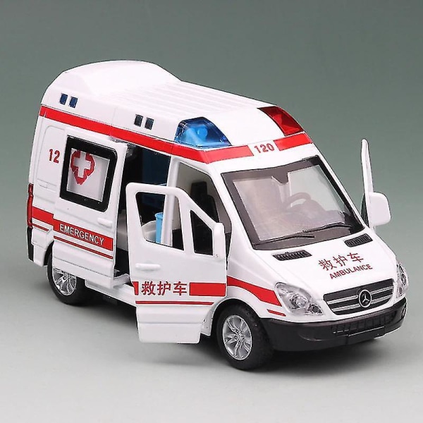 Diecast Modell Ambulans Legering Pull Back Bilar Leksaker