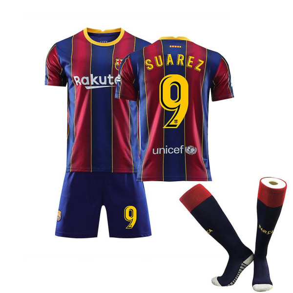 Suarez#9 Hemma Barcelona fotboll Hemma T-shirt set Barn Vuxen 26(140- 150CM)