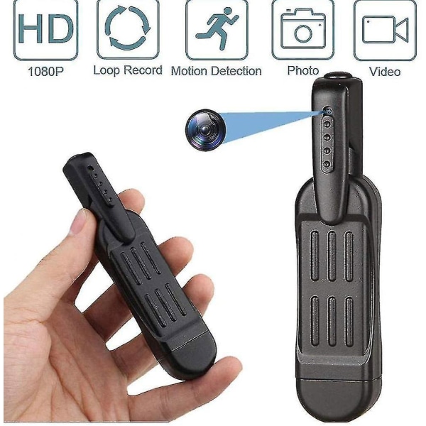 Mini Camera HD 1080P Handheld Camera Pen Camera (svart)