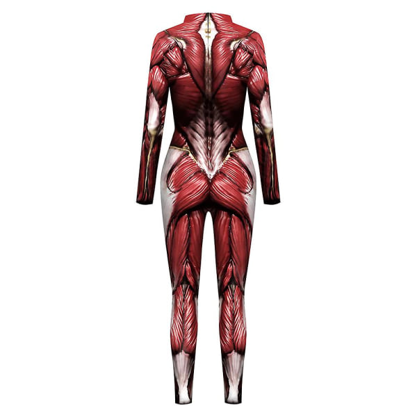 Vuxen 2-delad bodysuit med muskeltryck Print Halloween Cosplay M L