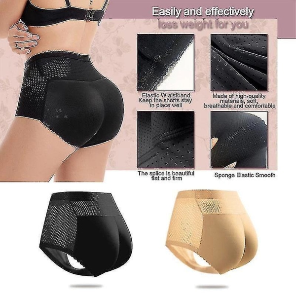 Kvinnor Ass Lifter Vadderade trosor Seamless Hip Enhancer Body Shaper Underkläder Trosor för kvinnor Black 123-1