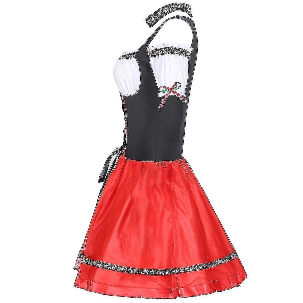 Kvinnor Bavarian Fancy Dress Outfit Oktoberfest Dirndl Beer Maid Costume Dresses