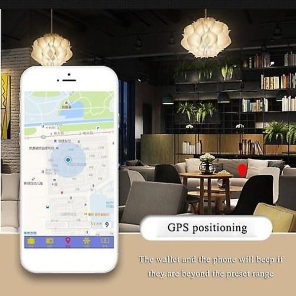 Multifunktionell Smart BT Läderplånbok med Anti-förlorad GPS