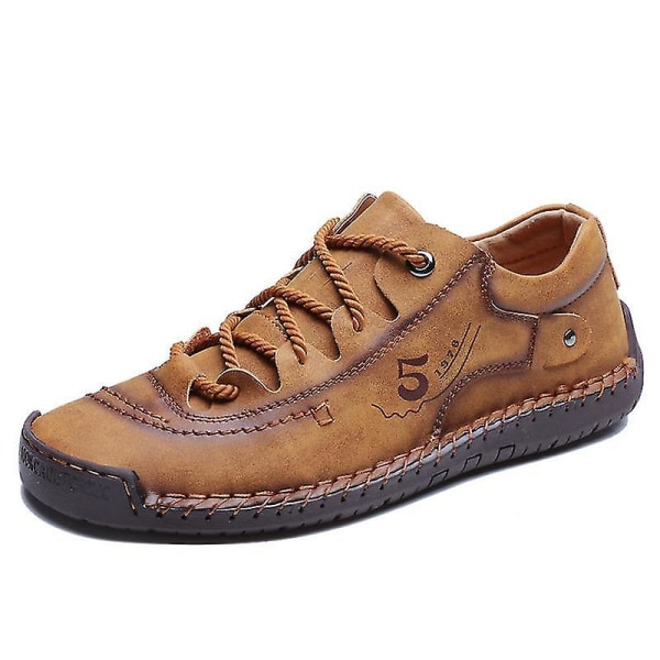 Herrskor Mode Läderskor Handsydda Casual Shoes 9931 Brown