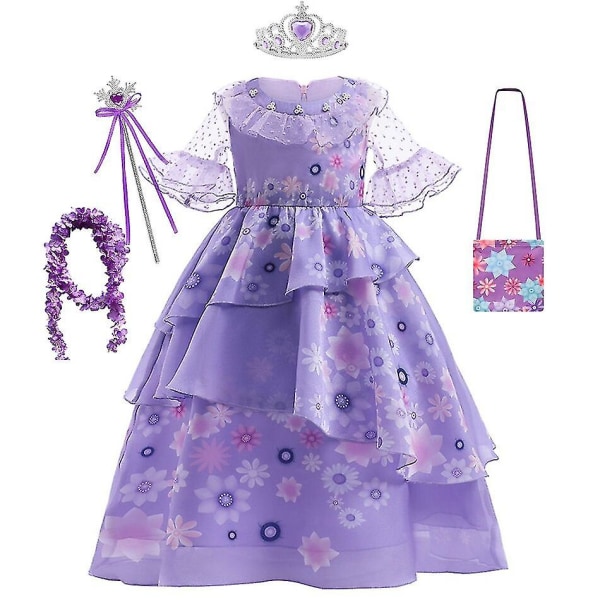 Easter Encanto Cosplay Costume Girl Dress for Carnival Princes Isabela 1 7*8T Isabela 4 7*8T