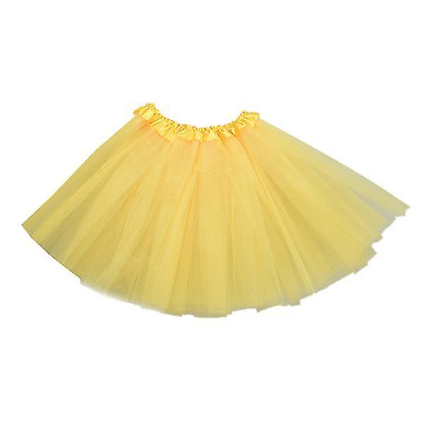 Kvinnor i tyll lager tutu kjol Klänning för att visa kostym (gul)