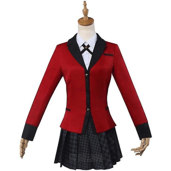 Kakegurui Jabami Yumeko Cosplay kostym Halloween Sayaka Gambler Anime Skolflicka Pläd