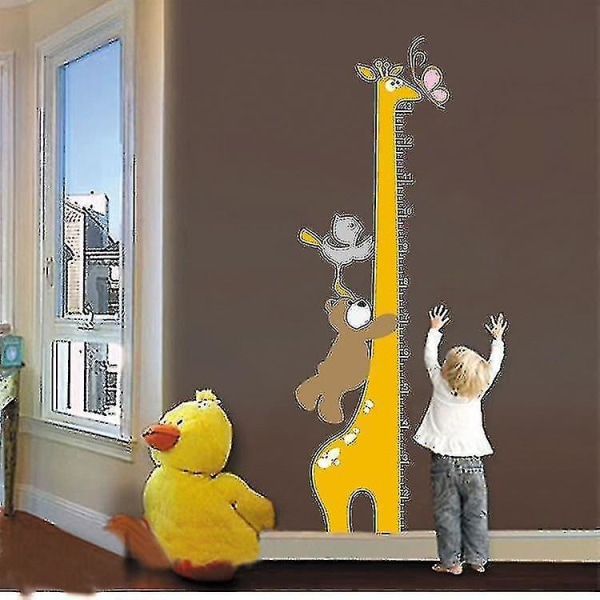 Little Bear Giraffe Höjddiagram Självhäftande Höjdmått Väggdekaler Tv-bakgrund Avtagbar