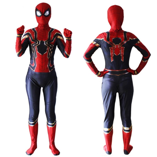 Kids Spider-man Iron Man kostym Cosplay Panther Venom Jumpsuit 140cm 130cm