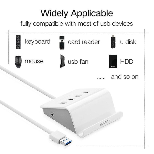 USB 3.0 HUB med telefonhållare 4-portar USB HUB USB Splitter Power för iMac-dator Laptop