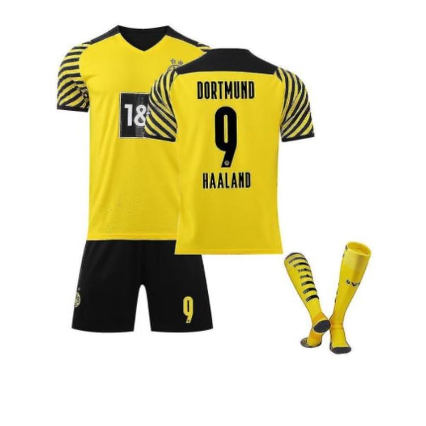 Haaland 9 Jersey Borussia Dortmund Fotboll T-shirts Jersey Set 28  150-160cm