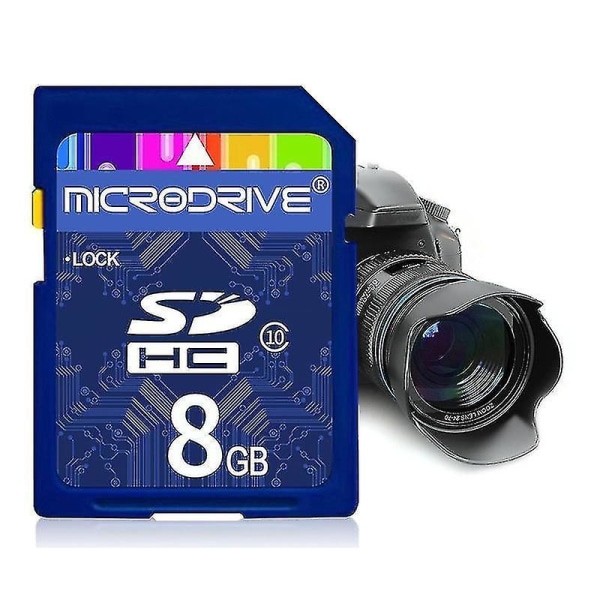 Microdrive 8GB High Speed ​​Class 10 SD-minneskort för alla digitala enheter med SD-kortplats