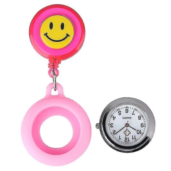 Vattentät, sött leende, hängande watch med clip-on för läkare/sköterska (blå)