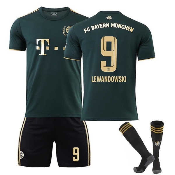 Lewandowski #9 22-23 Ny säsong fotboll T-shirts Jersey Set 2223 Barcelona Home Golden Special Edition Kids 18(100-110CM)