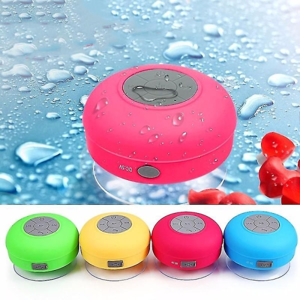 Mini Bluetooth högtalare Bärbar vattentät trådlös handsfree-högtalare, för duschar, badrum, pool,