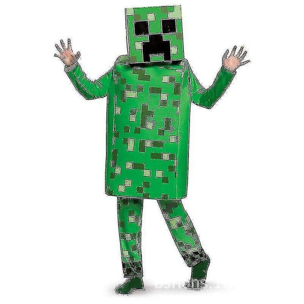 Barn Minecraft Game Kostym Halloween Fancy Outfit Presenter Green