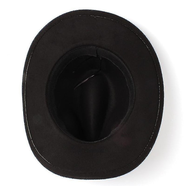 Western cowboyhatt, roll-up, bred brätte med punknit cap（mörkblå）