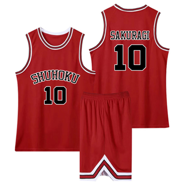 SLAM DUNK cosplay Hanamichi Sakuragi-kostymer och Rukawa Kaede W Red 4XL Red XL