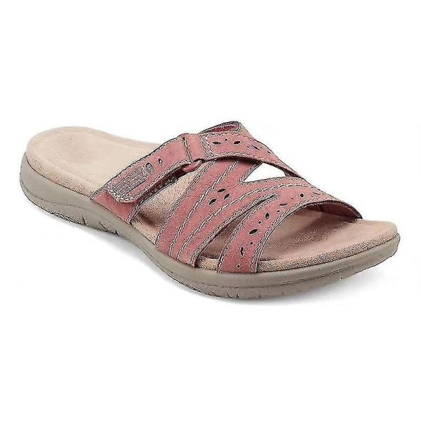 Kvinnor Platta Sandaler Ortopediska Comfy Premium Rund Toe Sandaler Sommar Beach Shoes