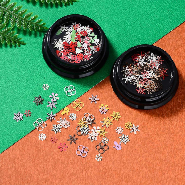 Mixed Nail Christmas Flake Fabulous 3D Effects Colors Christmas Series Nail Art Decoration for Manic