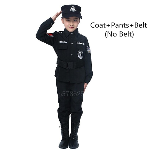 Barn Polis Uniform Poliser Cosplay kostym zy Height 120CM Height 160CM