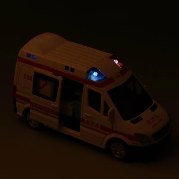 Diecast Modell Ambulans Legering Pull Back Bilar Leksaker