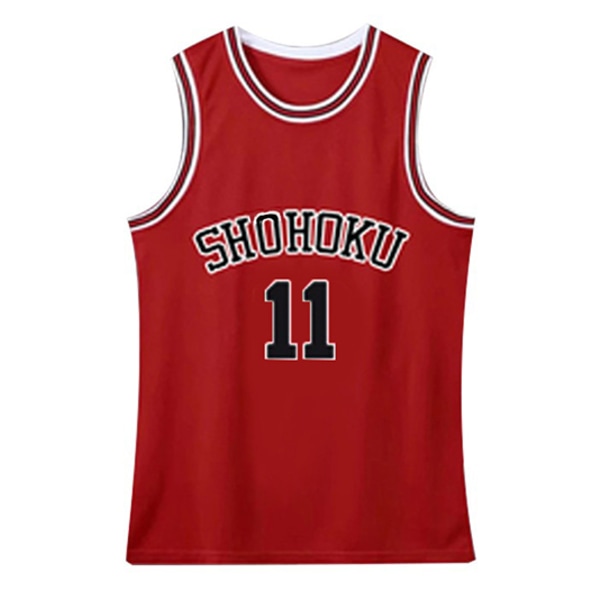 SLAM DUNK cosplay Hanamichi Sakuragi-kostymer och Rukawa Kaede W Red 4XL Red-brown XXL