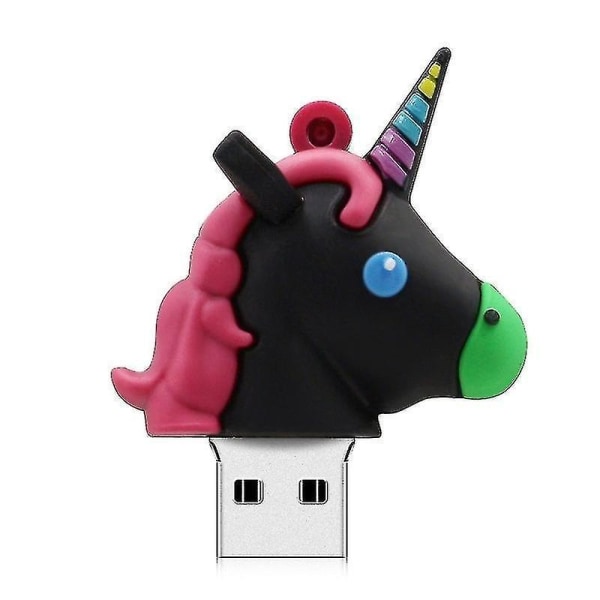 MicroDrive 128 GB USB 2.0 Creative Unicorn Shape U Disk (svart)