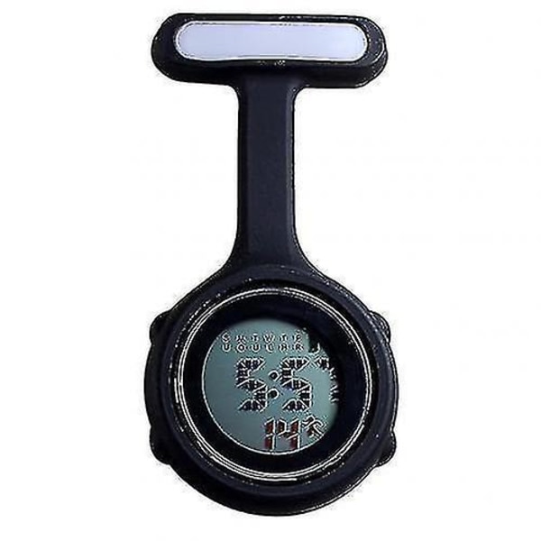Digital display urtavla för damer Sjuksköterska Brosch Pin Häng elektrisk watch（Ljusblå）