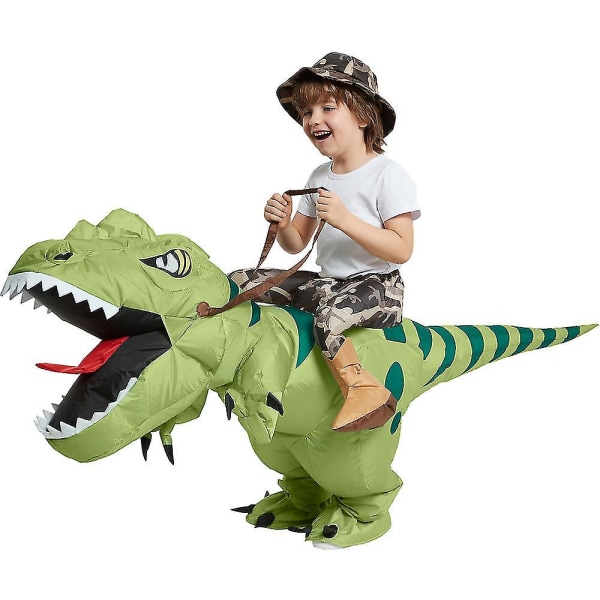 Uppblåsbar dinosauriekostym Ridning T Rex Halloween Carnival Party Cosplay kostym för vuxna barn 100-125cm