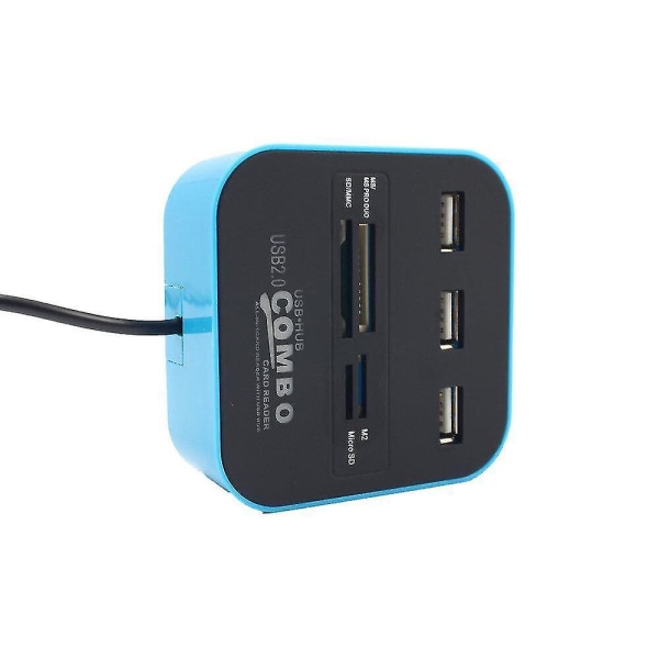 USB 2.0-hub Combo Allt-i-ett multi med 3 portar för MMC / M2 / MS för iPhone Xiaomi