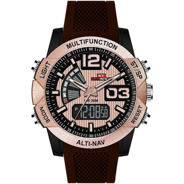 KAT-WACH KT718 Dual Display Digital Watch Chronograph Vattentät silikonrem